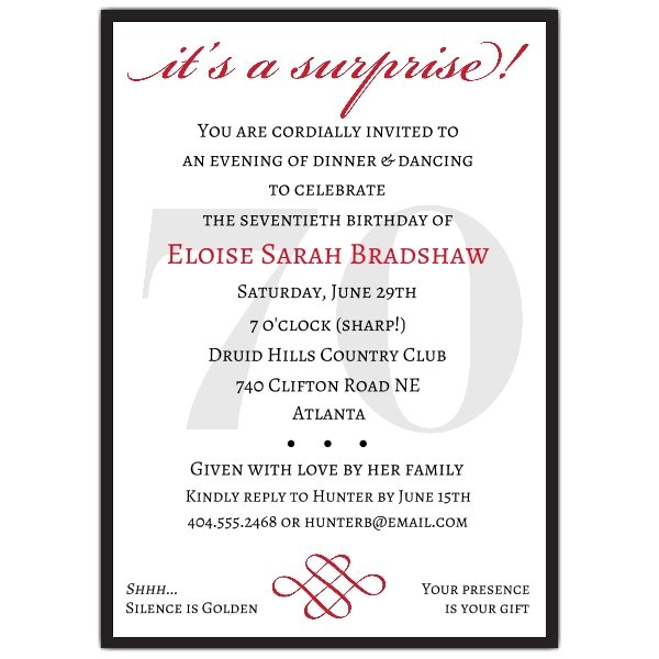 Invitation Wording for 70th Birthday Surprise Party Classic 70th Birthday Red Surprise Invitations Paperstyle Invitation Wording for 70th Birthday Surprise Party Classic 70th Birthday Red Surprise Invitations Paperstyle