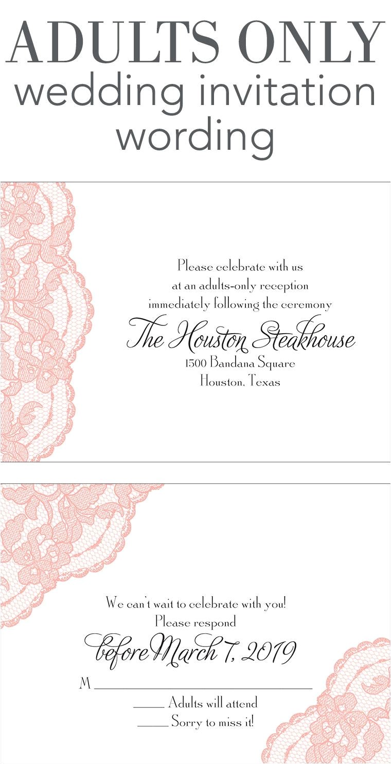 Invitation Wording for Adults Only Party Adults Ly Wedding Invitation Wording