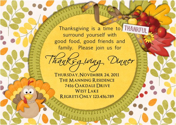 Invitation Wording for Thanksgiving Party Thanksgiving Dinner Invitation Wording Cimvitation