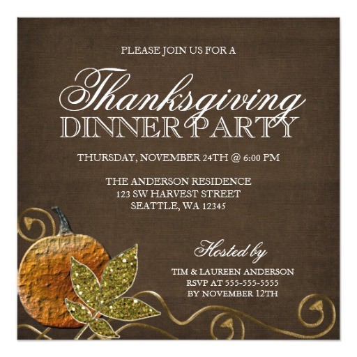 Invitation Wording for Thanksgiving Party Thanksgiving Dinner Party Invitations Zazzle