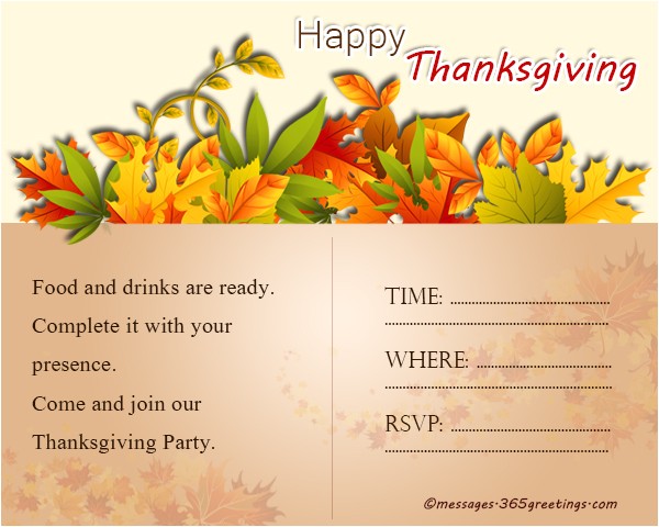 Invitation Wording for Thanksgiving Party Thanksgiving Invitations 365greetings Com