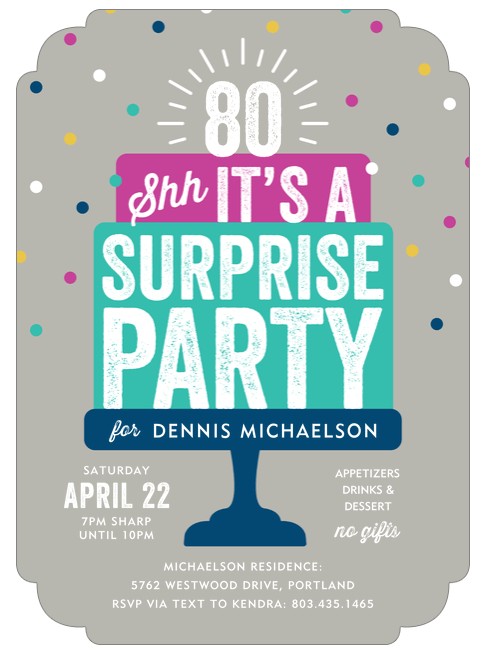 Invitations for 80th Birthday Surprise Party 80th Birthday Invitations 80th Birthday Ideas
