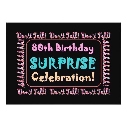 Invitations for 80th Birthday Surprise Party 80th Surprise Birthday Party Invitation Template