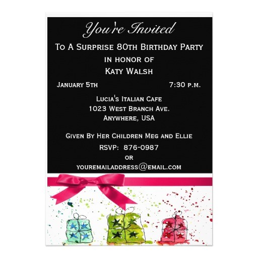 Invitations for 80th Birthday Surprise Party Surprise 80th Birthday Party Invitation