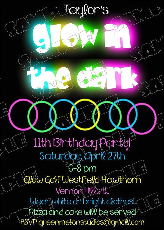 Invitations for Glow In the Dark Party Glow In the Dark Party Invitations theruntime Com