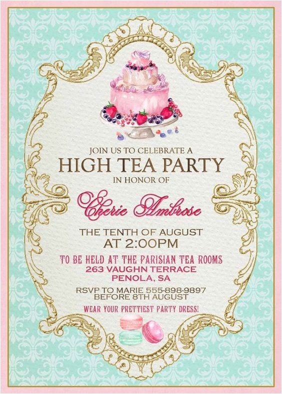 Invitations to A Tea Party High Tea Invitation Template Invitation Templates J9tztmxz