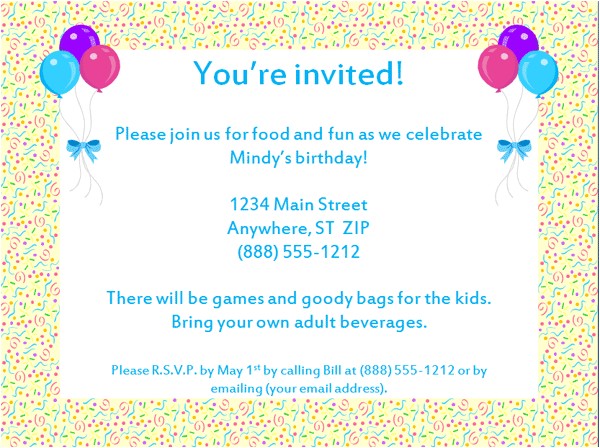 Inviting Cards for A Birthday Birthday Party Invitations Wording New Invitations