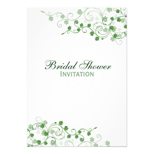 Irish Bridal Shower Invitations Clover Irish Bridal Shower Invitation 5" X 7" Invitation