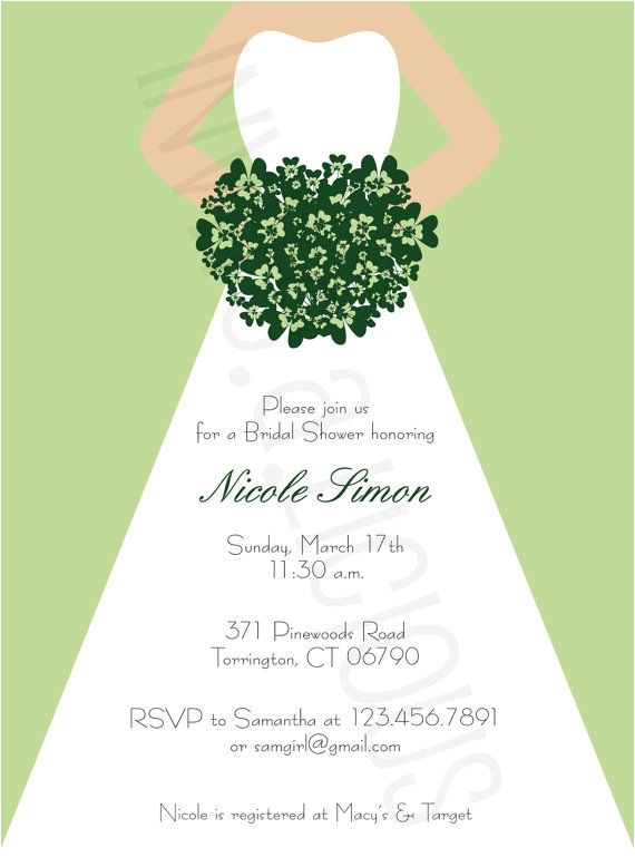 Irish Bridal Shower Invitations Customize This Fun Classy Chic Irish Shamrock Bouquet