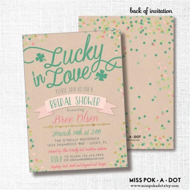 Irish Bridal Shower Invitations Lucky In Love St Patrick S Day Irish Bridal Shower