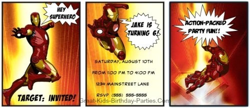 Iron Man Birthday Party Invitations Iron Man Invitations