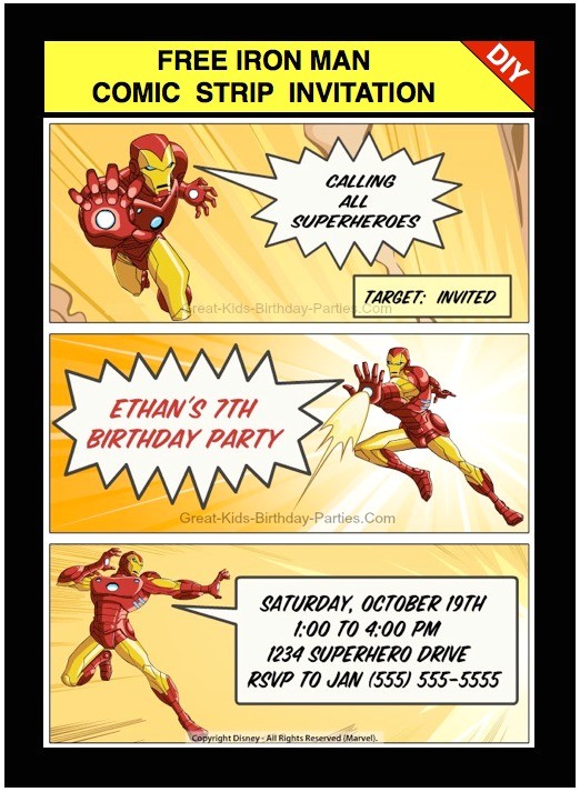 Iron Man Birthday Party Invitations Looking for Ideas for Kids Birthday Parties