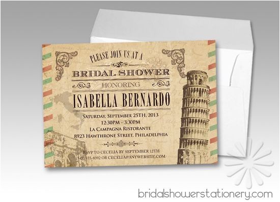 Italian Bridal Shower Invitations Love these Vintage Italian Bridal Shower Invitations