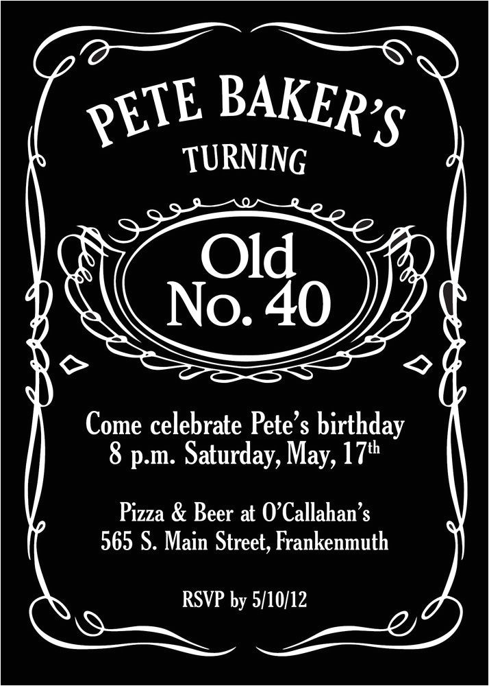 Jack Daniels 40th Birthday Invitations Jack Daniels Invitation for Alcohol theme Bday Jack Daniels 40th Birthday Invitations Jack Daniels Invitation for Alcohol theme Bday