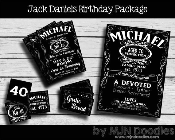 Jack Daniels 40th Birthday Invitations Jack Daniels Party Package Invitation Cupcake toppers Food Jack Daniels 40th Birthday Invitations Jack Daniels Party Package Invitation Cupcake toppers Food