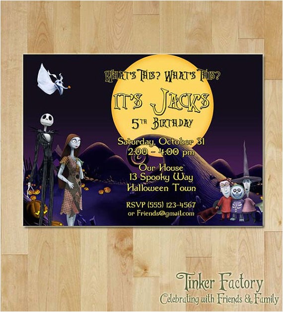 Jack Skellington Birthday Invitations Items Similar to the Nightmare before Christmas Birthday