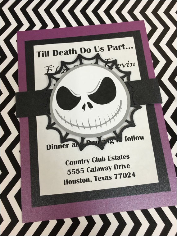 Jack Skellington Birthday Invitations Nightmare before Christmas Invitations Halloween Invitations