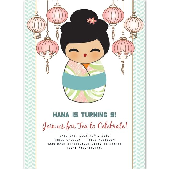 Japanese themed Birthday Party Invitations 69 Best Images About Japanese themed Party On Pinterest