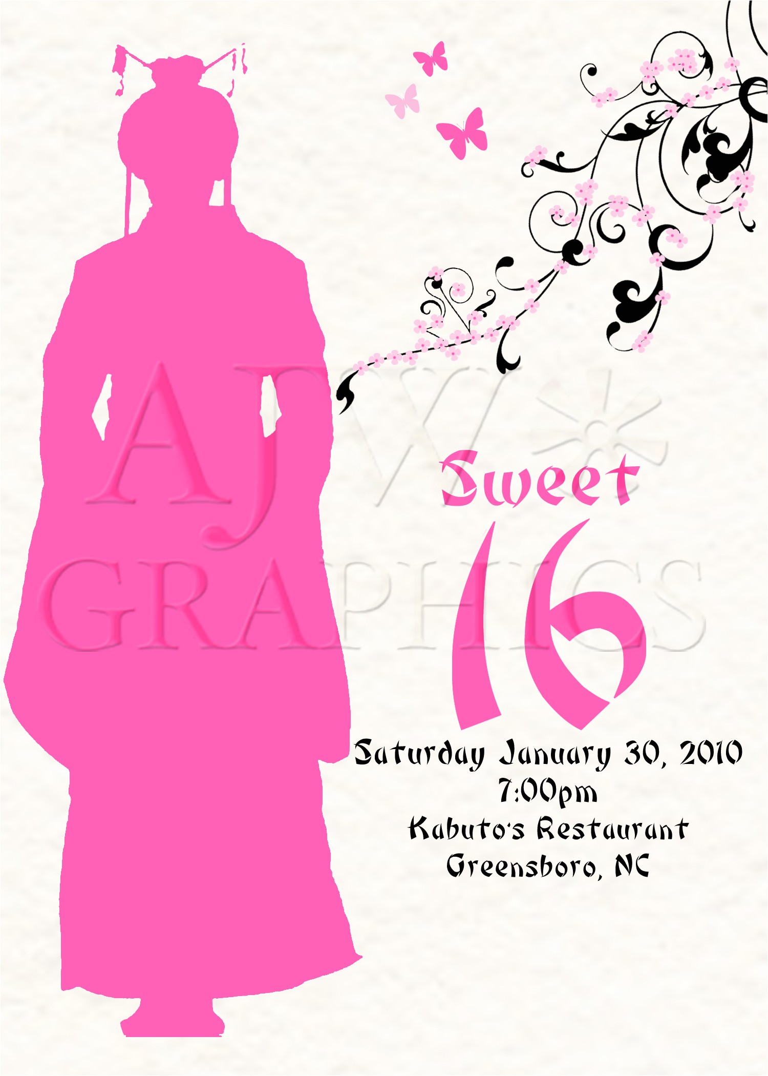 Japanese themed Birthday Party Invitations Japanese themed Birthday Party Invitation