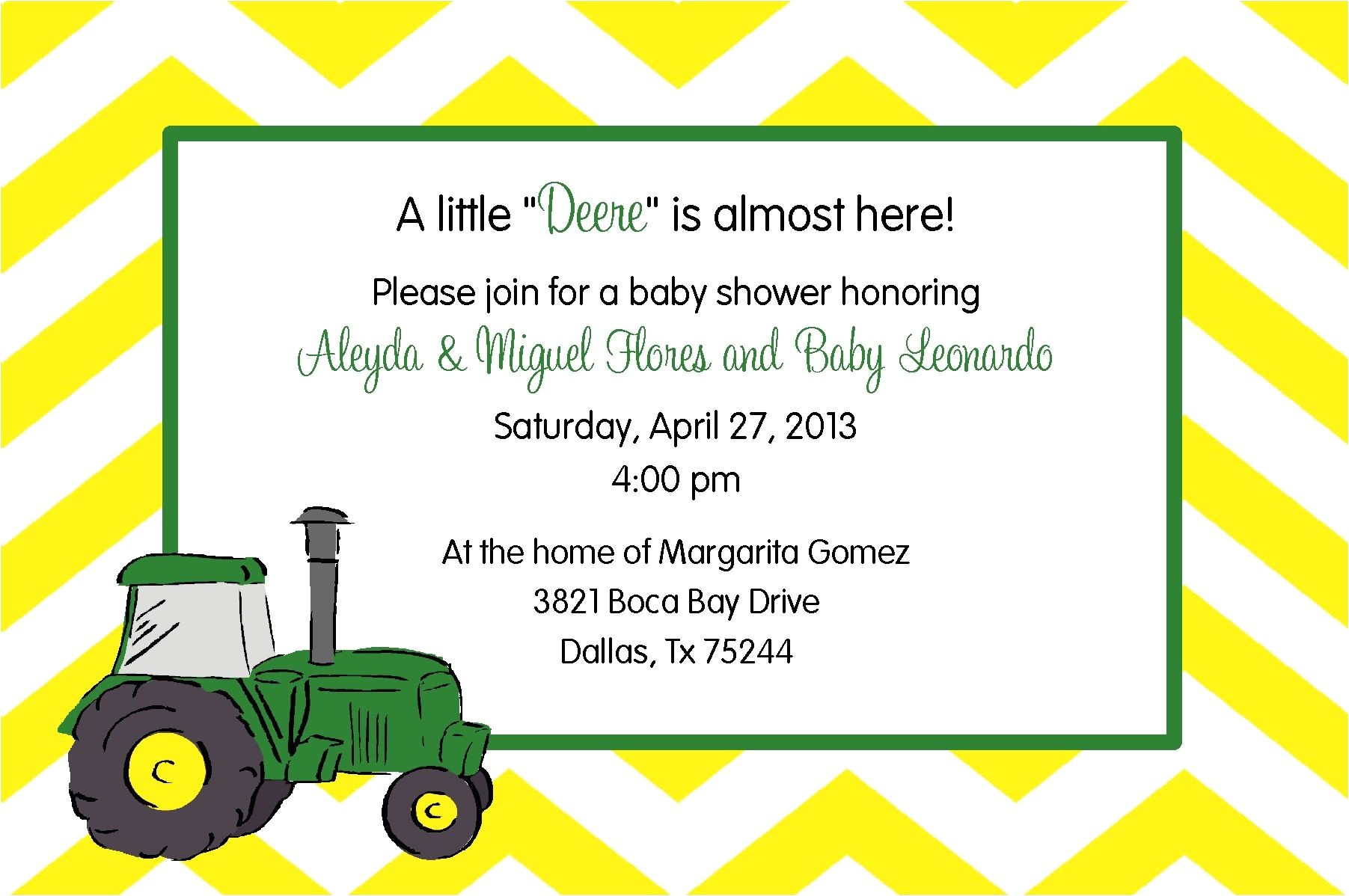 John Deere Baby Shower Invites John Deere Baby Shower Invitation