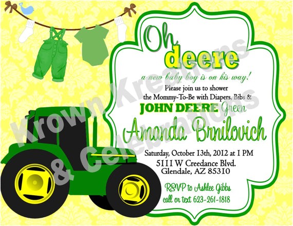 John Deere Baby Shower Invites John Deere Baby Shower Invitations Template