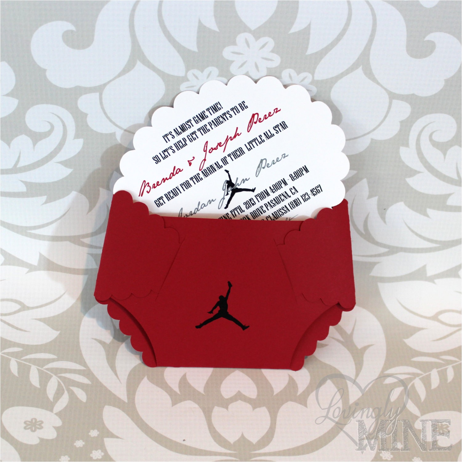 Jordan Baby Shower Invitations Jordan Jumpman Inspired Baby Shower Diaper by Lovinglymine