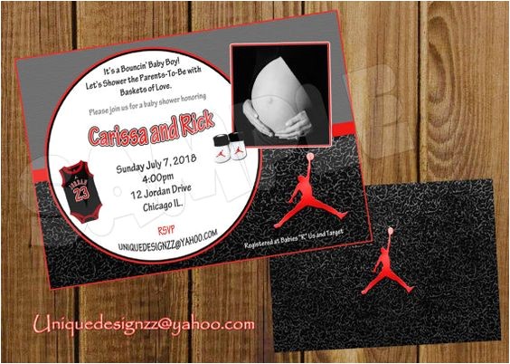 Jordan Baby Shower Invitations Jordans Basketball Baby Shower and Jordan Basketball On