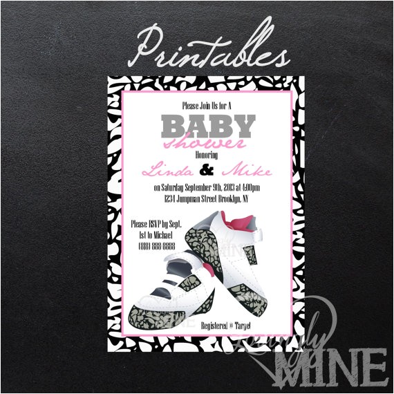 Jordan Baby Shower Invitations Printable Jordan Jumpman Inspired Baby Shower by Lovinglymine