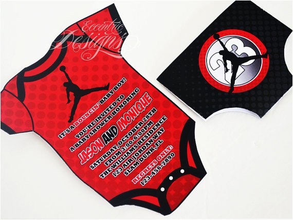 Jordan Baby Shower Invitations Set 20 Air Jordan Baby Shower Invitation You Print Jumpman