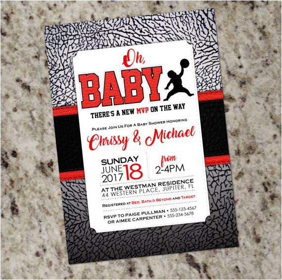 Jordan Baby Shower Invitations Set 20 Air Jordan Baby Shower Invitations Baby Jumpman Jordan