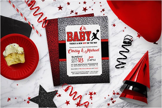 Jordan Baby Shower Invitations Set 20 Air Jordan Baby Shower Invitations Baby Jumpman Jordan