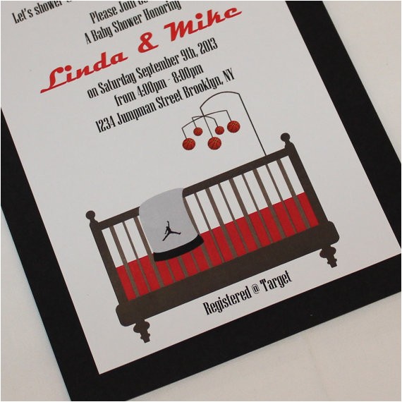 Jordan Baby Shower Invitations Set 20 Items Similar to Red Jordan Jumpman Inspired Baby Shower