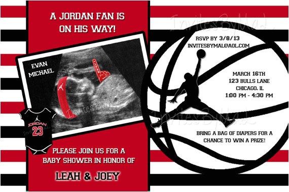 Jordan Baby Shower Invitations Set 20 Michael Jordan Basketball Baby Shower Invitation by