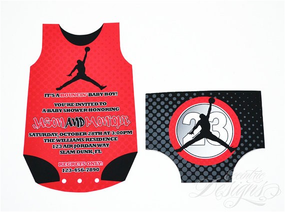 Jordan themed Baby Shower Invitations Air Jordan Inspired Collection Printable by