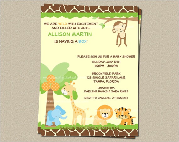 Jungle theme Baby Shower Invitation Templates 8 Best Of Jungle theme Invitations Free Printable