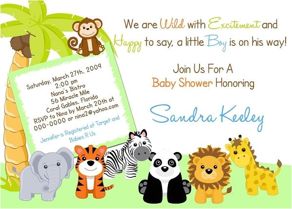 Jungle theme Baby Shower Invitation Templates Safari Baby Shower Invitations Free Template