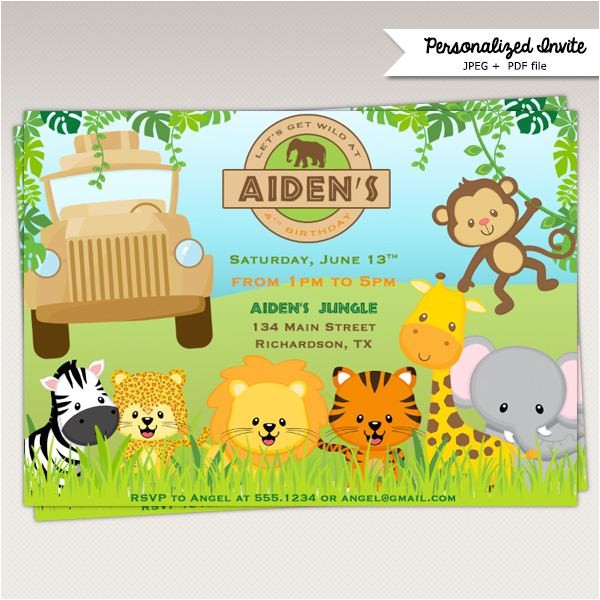 Jungle theme Birthday Invitations Free Printable 17 Safari Birthday Invitations Design Templates Free