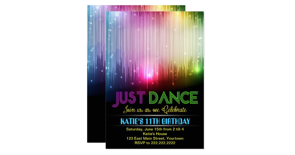 Just Dance Birthday Party Invitations Disco Just Dance Party Invitation Zazzle