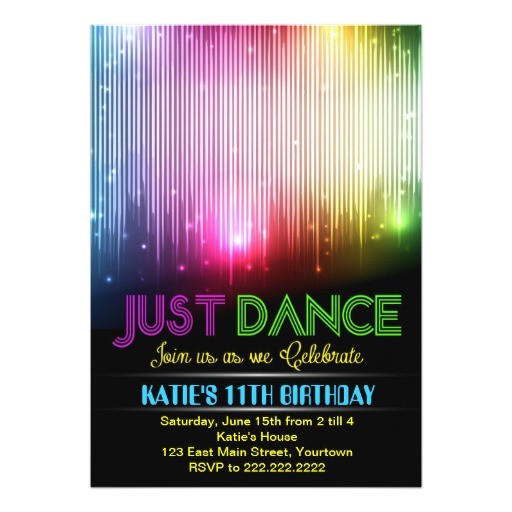 Just Dance Birthday Party Invitations Disco Just Dance Party Invitation Zazzle