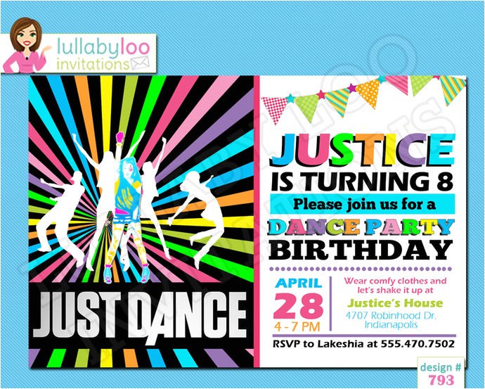 Just Dance Birthday Party Invitations Just Dance Birthday Invitations Printed Lullabyloo