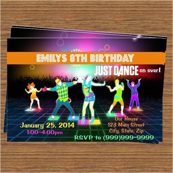 Just Dance Birthday Party Invitations Just Dance Party Invitation top Party themes Pinterest