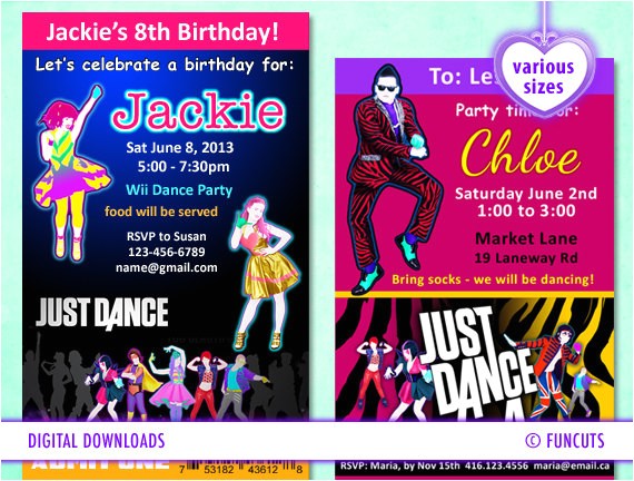 Just Dance Birthday Party Invitations Kenia On Etsy