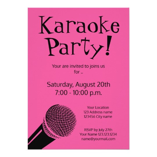 Karaoke Party Invitation Templates Custom Karaoke Party Invitations with Microphone