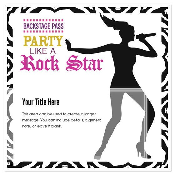 Karaoke Party Invitation Templates Karaoke Girl Rock Star Party Invitations & Cards On Pingg