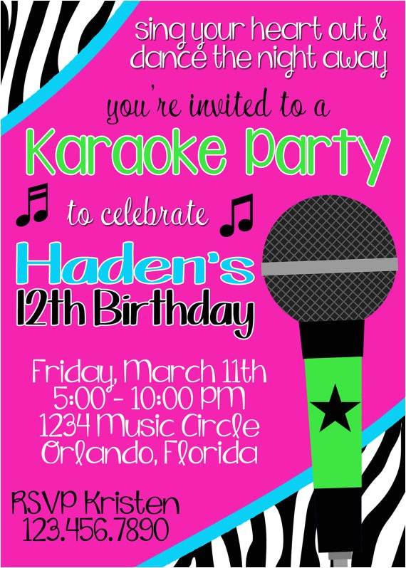 Karaoke Party Invitation Templates Karaoke Party Invitation Wording