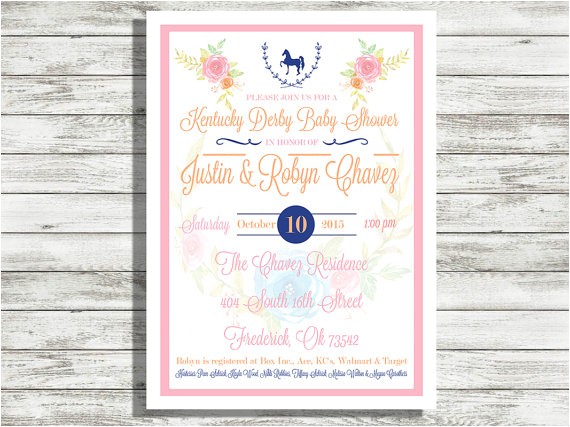 Kentucky Derby Baby Shower Invitations Items Similar to Kentucky Derby Baby Shower Invitation On Etsy