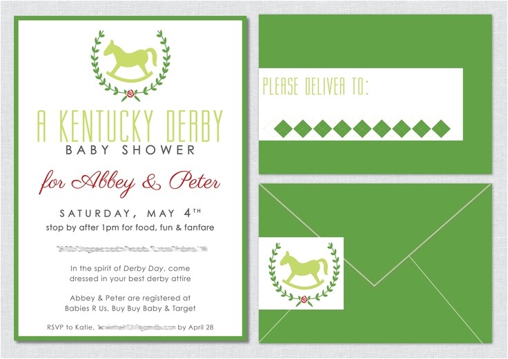 Kentucky Derby Baby Shower Invitations Kentucky Derby Baby Shower Invitation Digital File