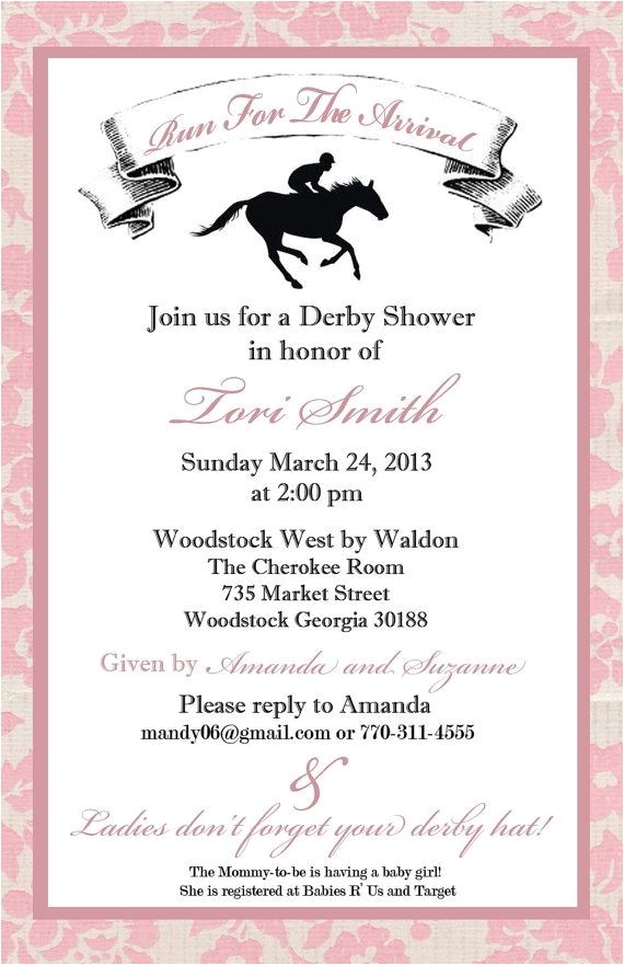 Kentucky Derby Baby Shower Invitations Kentucky Derby Baby Shower Invitations