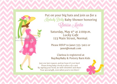 Kentucky Derby Baby Shower Invitations Pink Kentucky Derby Baby Shower Invitations