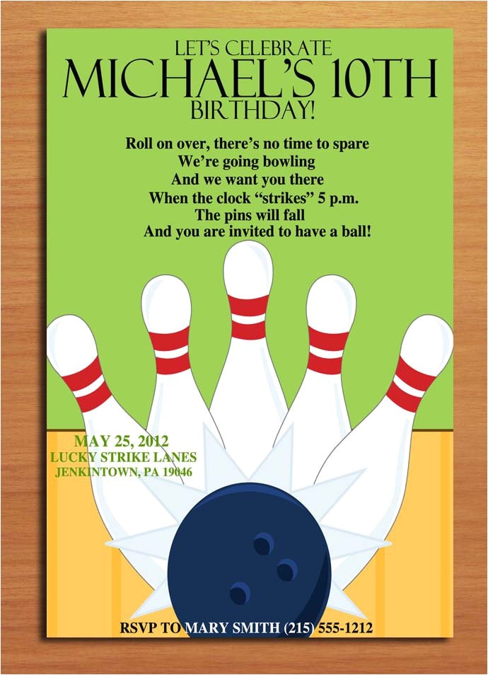 Kids Bowling Birthday Party Invitations Birthday Invites Bowling Birthday Party Invitations Free